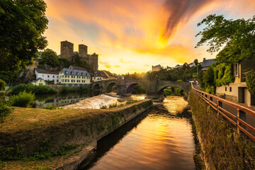 Runkel Castle on the Lahn during a fantastic sunset