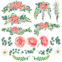 floral compositions with camellia eucalyptus and white jasmine