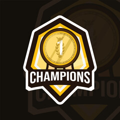 Tournament championship logo vector simple. color gold suitable logo team.