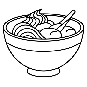 recommend clip art: ramen outline coloring book page line art illustration digital drawing