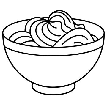 recommend clip art: ramen outline coloring book page line art illustration digital drawing