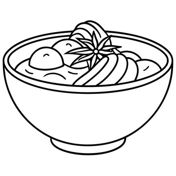 recommend clip art: ramen outline coloring book page line art illustration digital drawing
