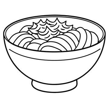 recommend clip art: ramen outline coloring book page line art illustration digital drawing