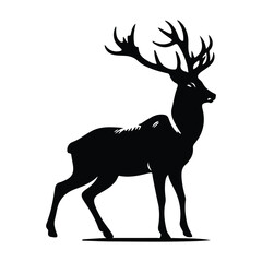 Elegant Deer Silhouette Vector Designs: Perfect for Your Wildlife Graphic Project,