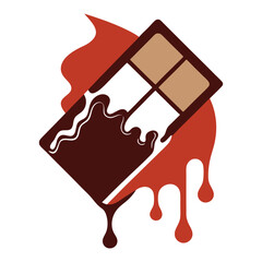 Chocolate cake vector illustration
