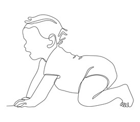 
continuous one line drawing of side view of pretty, vector illustration.