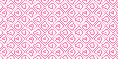 Minimal diamond vector overlapping Pattern geometric wave spiral and abstract circle wave line. pink color seamless tile stripe geometric create retro circle line backdrop white pattern background.