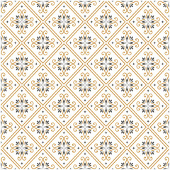 Flower tile seamless pattern vector vintage style