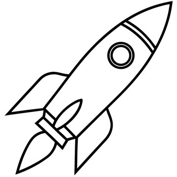 recommend clip art: rocket outline coloring book page line art illustration digital drawing