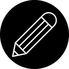 Pencil Vector Line White Circle Black