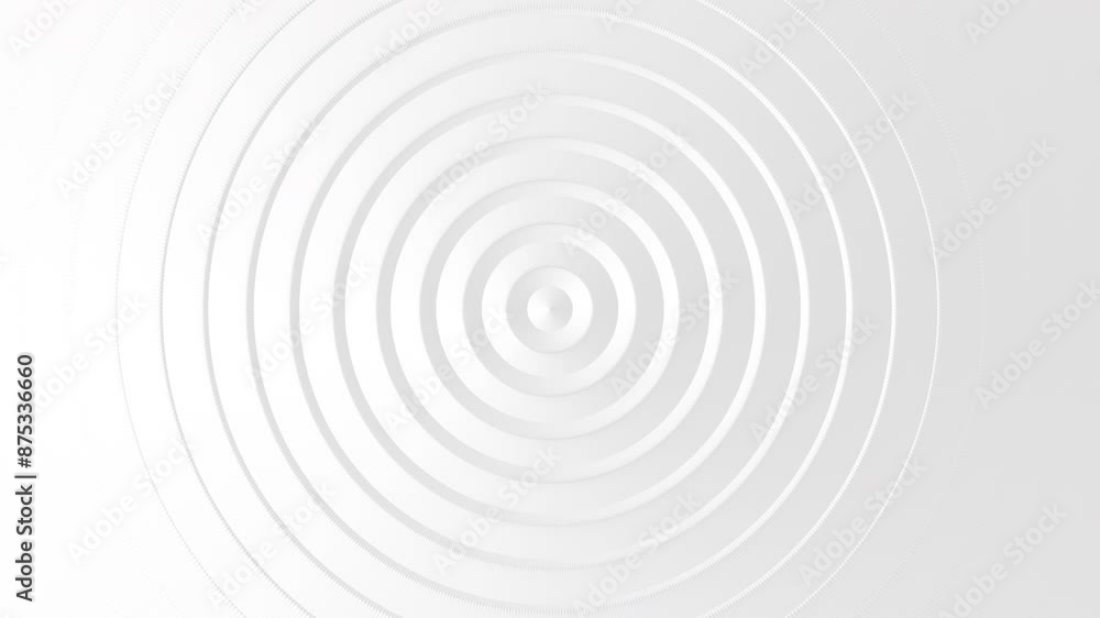 Aufkleber White circles abstract background. Clean modern graphic design. Seamless loop 3D render animation