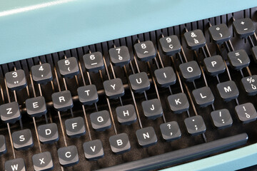 Close-up of old typewriter keys