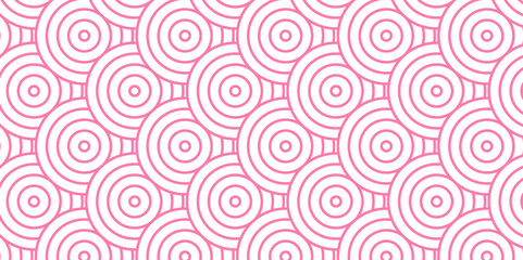Fototapeta premium Minimal diamond vector overlapping Pattern geometric wave spiral and abstract circle wave line. pink color seamless tile stripe geometric create retro circle line backdrop white pattern background.