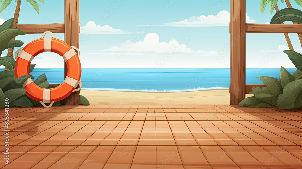 Canvas Prints lifebuoy on the beach