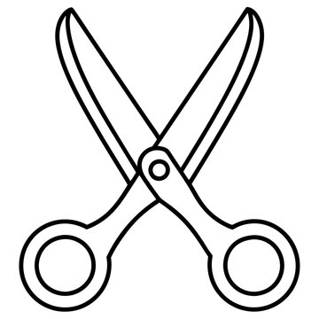 black scissors open, cutting clip art preview