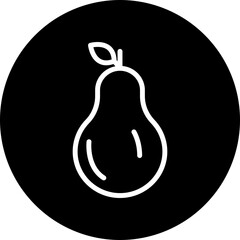  Pear Vector Line White Circle Black