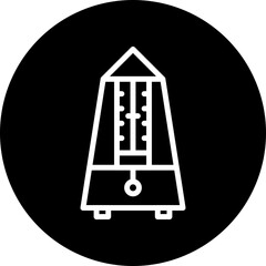 Metronome Vector Line White Circle Black