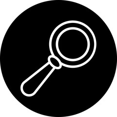  Lab Magnigying Glass Vector Line White Circle Black