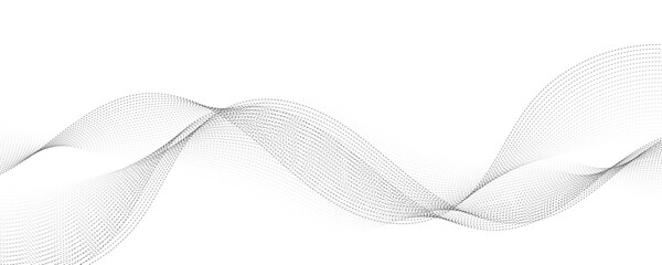 Fototapeta premium Abstract vector background with grey wavy lines 