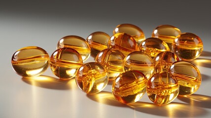 Yellow oil capsules