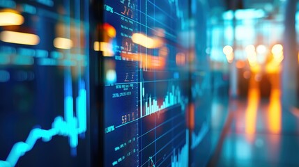 Financial Data Display in Contemporary Workspace