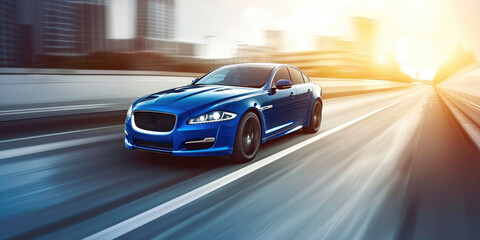 High-Speed Business: Luxury Car in Urban Traffic