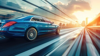 Obraz premium Executive Mobility: Fast Business Car on Highway