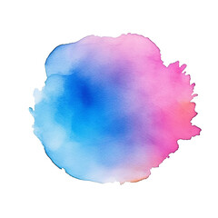Fototapeta premium Abstract pink blue watercolor on white background. Generative AI
