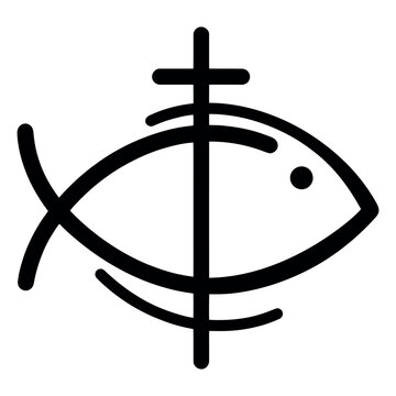 Christian symbol Ichthys, fish, vector illustration