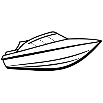 recommend clip art: speedboat outline coloring book page line art illustration digital drawing