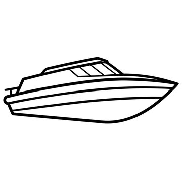 recommend clip art: speedboat outline coloring book page line art illustration digital drawing