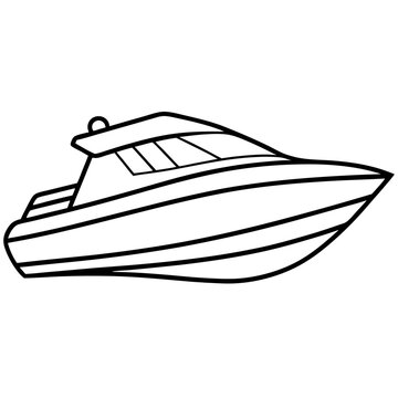 recommend clip art: speedboat outline coloring book page line art illustration digital drawing