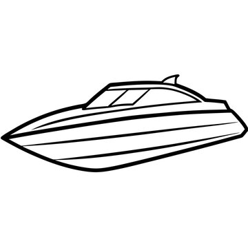 recommend clip art: speedboat outline coloring book page line art illustration digital drawing