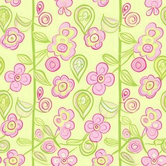 Eye-catching Tropical Floral Design on Red Background