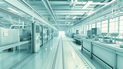 Obraz premium 3D rendering of industrial factory and factory machinery in pastel colors.