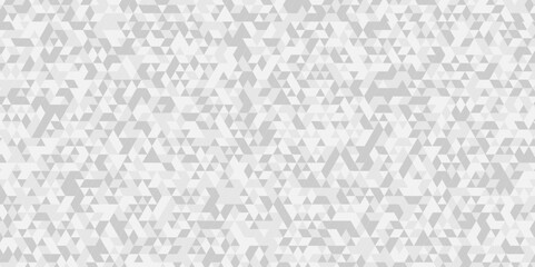 Vector geometric seamless technology gray and white triangle element light background. Abstract digital grid light pattern white Polygon Mosaic triangle Background, business and corporate background