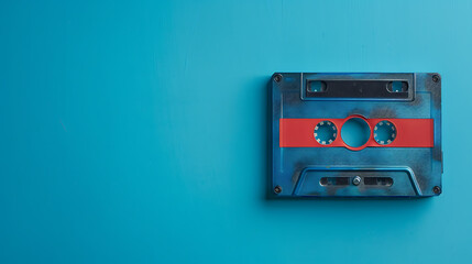 Fototapeta premium Cassette tapes, isolated background, the medium for recording entertainment from the past.