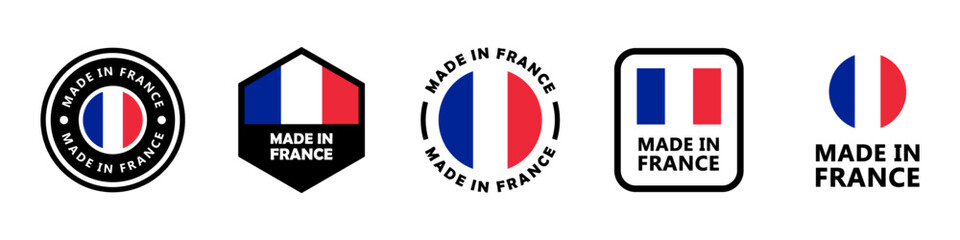 Made in France - vector signs for product packaging label design.