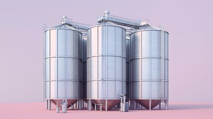 Fototapeta premium 3D rendering of factory and machinery models
