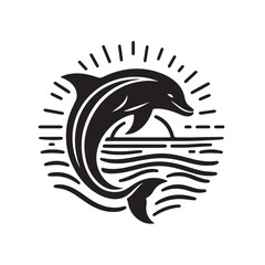 Obraz premium a single line sillahoutte Crocodile