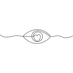 Obraz premium Eyes single line art, continuous one line drawing of Isolated outline vector art