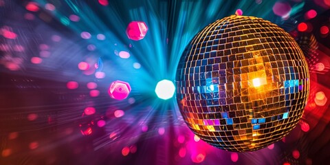 Obraz premium Disco Ball with Blurry Lights.