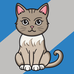 cute cat illustration standing font look cute vector 