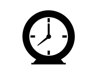 schwarze Silhouette Kontrast Uhr icon isoliert auf wei&szlig;en Hintergrund, Freisteller 