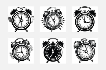 Alarming clock vector silhouette 