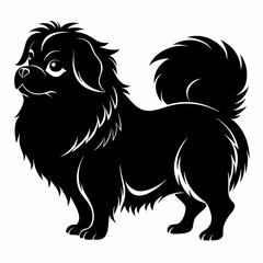 Obraz premium pekingese-dog-silhouette-vector