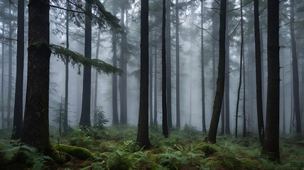 Fototapeta premium Foggy forest