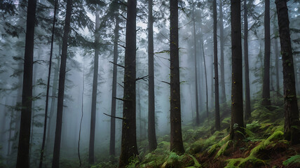 Fototapeta premium Foggy forest