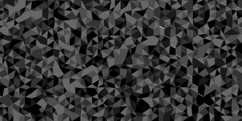 Vector geometric seamless technology gray and black triangle element light background. Abstract digital grid light pattern black Polygon Mosaic triangle Background, business and corporate background.