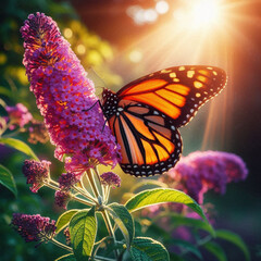 Obraz premium Monarch, Beautiful Butterfly Photography, Beautiful butterfly on flower, Macro Photography, Beautiful Nature